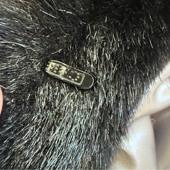 Dennis Basso Luxurious Black Faux Fur Mink Coat Shawl Collar Women’s Medium NWOT - Picture 12 of 14